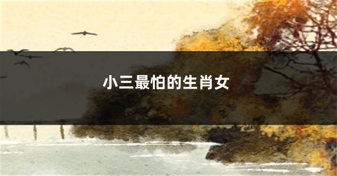 小三最怕的生肖女