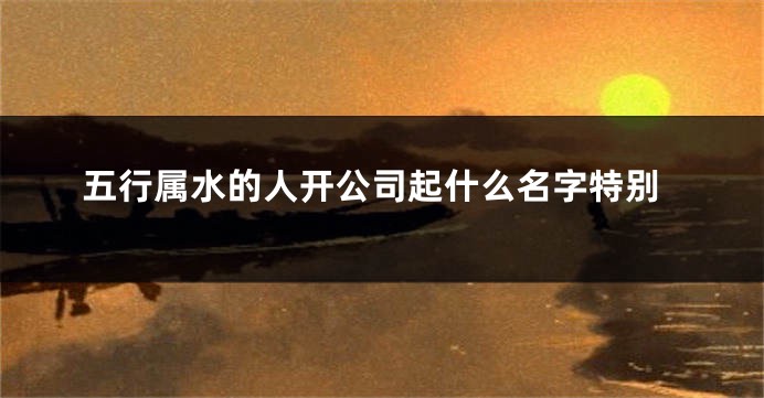 五行属水的人开公司起什么名字特别