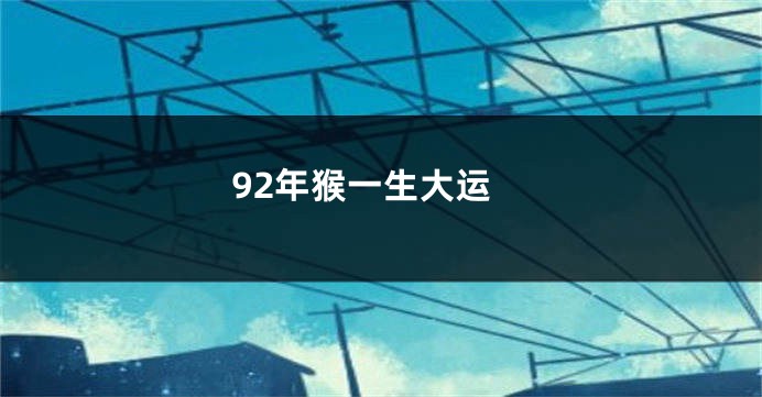 92年猴一生大运