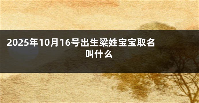 2025年10月16号出生梁姓宝宝取名叫什么