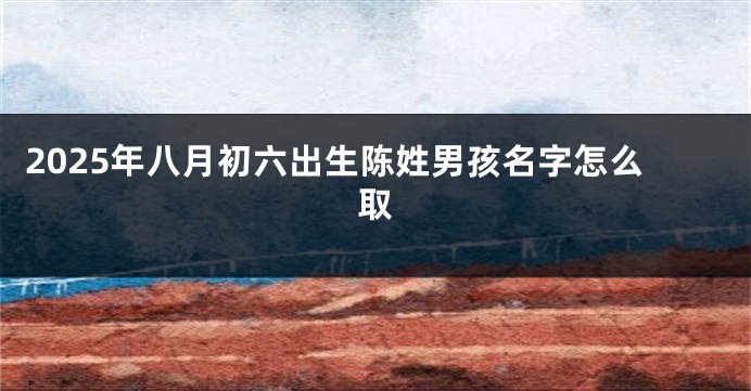 2025年八月初六出生陈姓男孩名字怎么取
