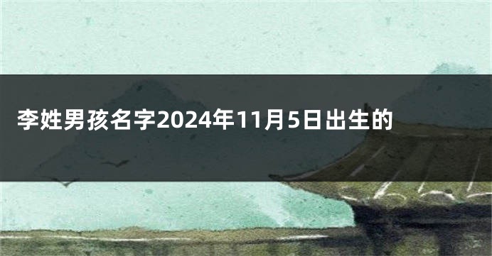 李姓男孩名字2024年11月5日出生的