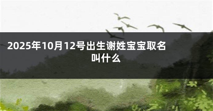 2025年10月12号出生谢姓宝宝取名叫什么