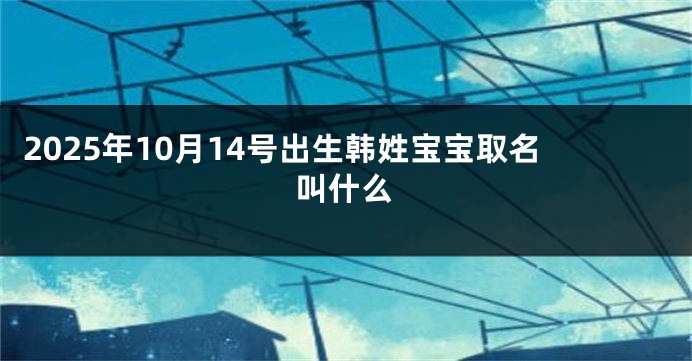 2025年10月14号出生韩姓宝宝取名叫什么