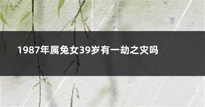 1987年属兔女39岁有一劫之灾吗