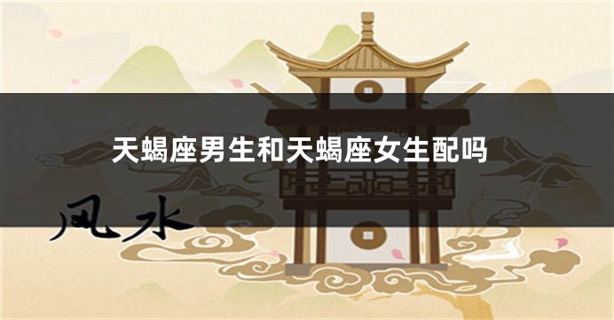 天蝎座男生和天蝎座女生配吗