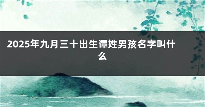2025年九月三十出生谭姓男孩名字叫什么