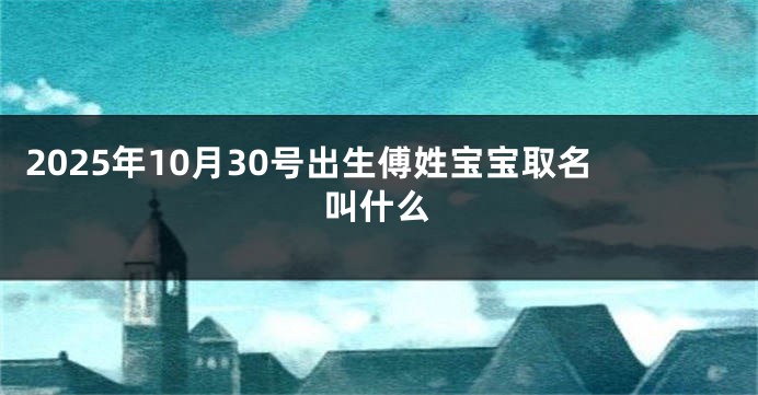 2025年10月30号出生傅姓宝宝取名叫什么