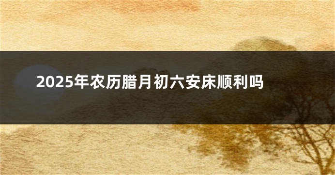 2025年农历腊月初六安床顺利吗