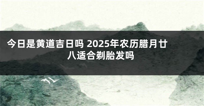 今日是黄道吉日吗 2025年农历腊月廿八适合剃胎发吗