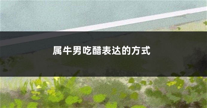 属牛男吃醋表达的方式