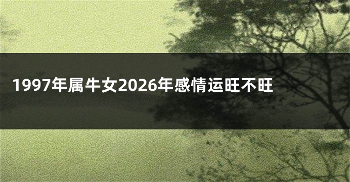 1997年属牛女2026年感情运旺不旺