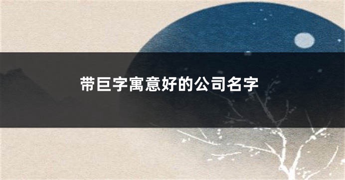 带巨字寓意好的公司名字