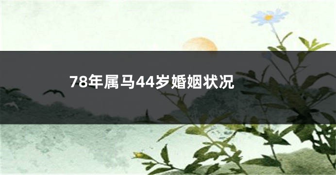 78年属马44岁婚姻状况