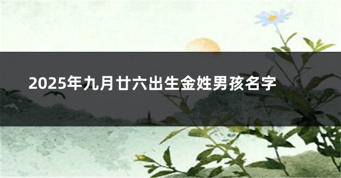 2025年九月廿六出生金姓男孩名字