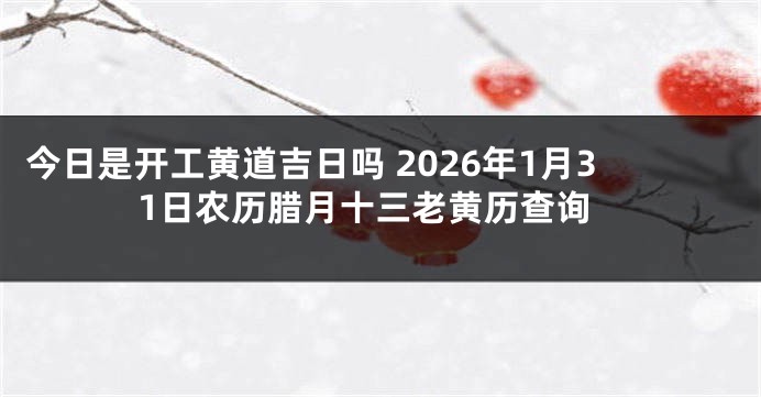 今日是开工黄道吉日吗 2026年1月31日农历腊月十三老黄历查询