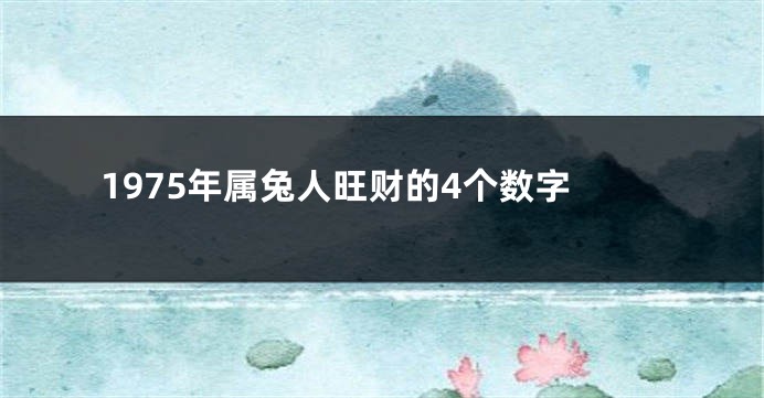 1975年属兔人旺财的4个数字