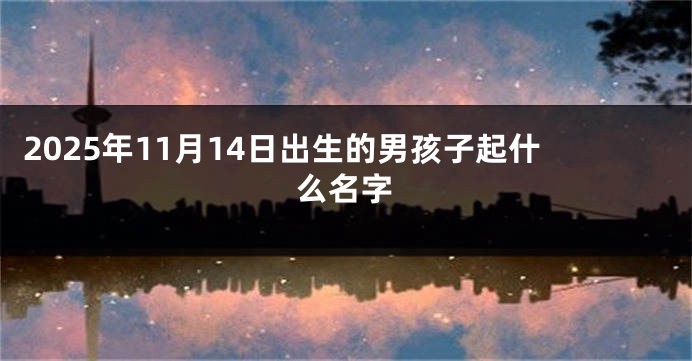 2025年11月14日出生的男孩子起什么名字