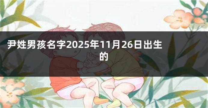 尹姓男孩名字2025年11月26日出生的