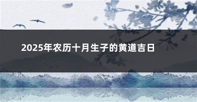 2025年农历十月生子的黄道吉日