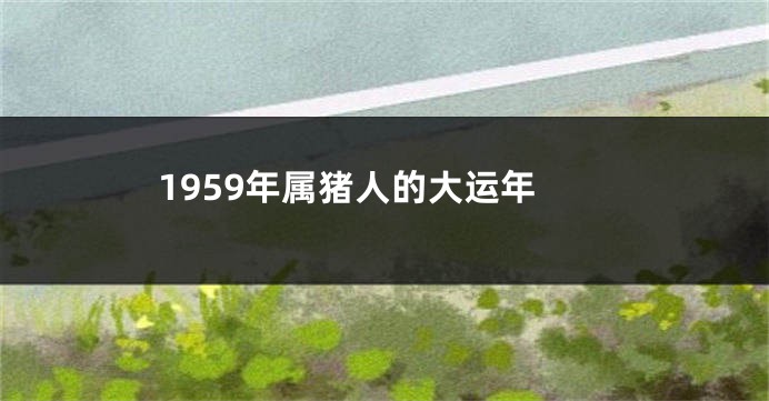 1959年属猪人的大运年