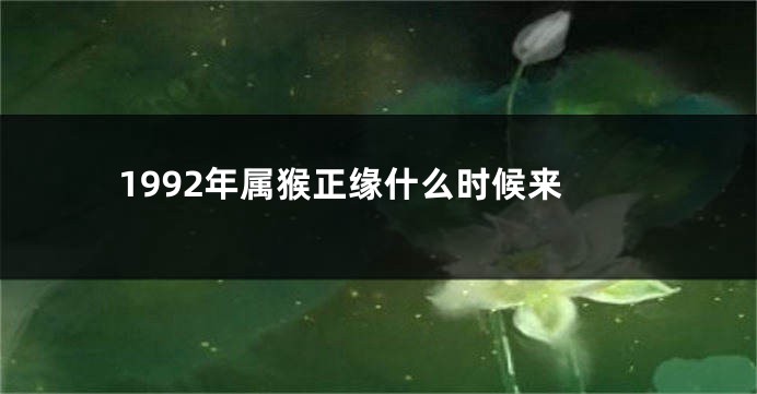 1992年属猴正缘什么时候来