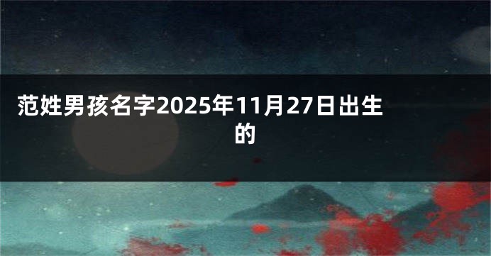 范姓男孩名字2025年11月27日出生的
