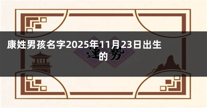 康姓男孩名字2025年11月23日出生的
