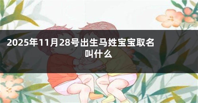 2025年11月28号出生马姓宝宝取名叫什么