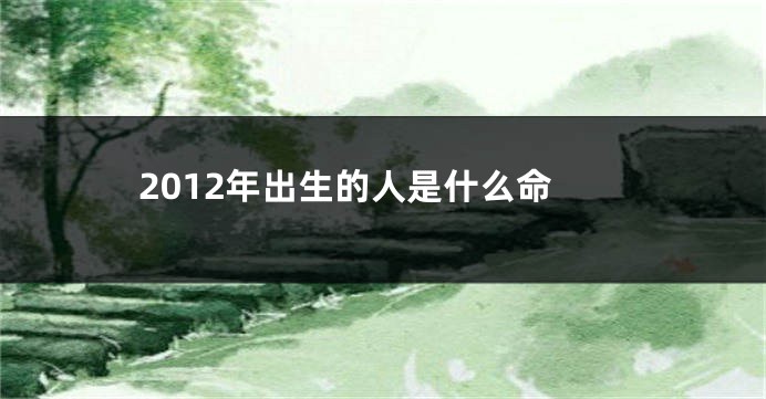 2012年出生的人是什么命
