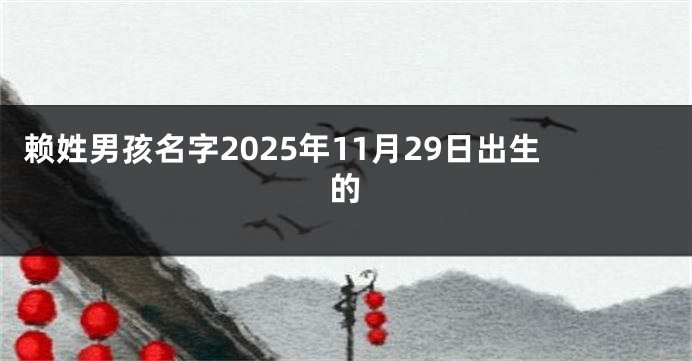 赖姓男孩名字2025年11月29日出生的