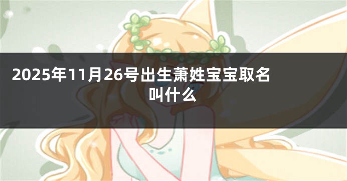 2025年11月26号出生萧姓宝宝取名叫什么