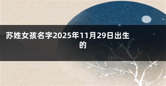 苏姓女孩名字2025年11月29日出生的