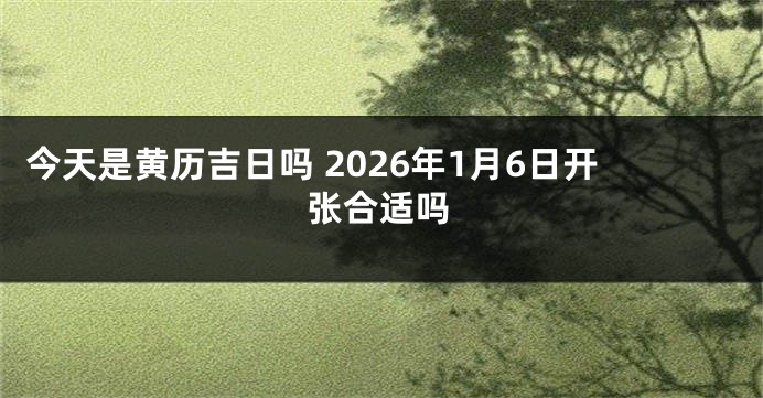 今天是黄历吉日吗 2026年1月6日开张合适吗