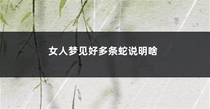 女人梦见好多条蛇说明啥
