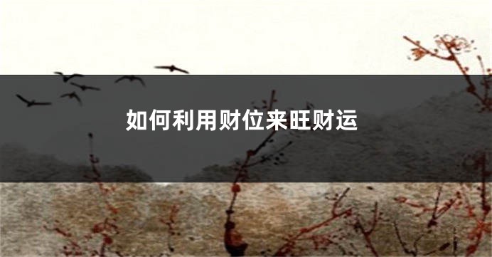 如何利用财位来旺财运