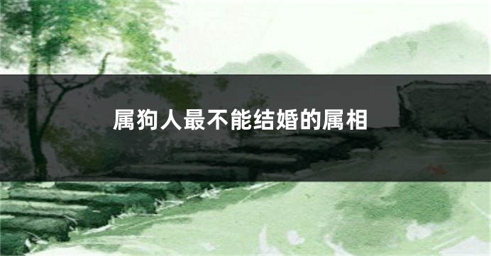 属狗人最不能结婚的属相