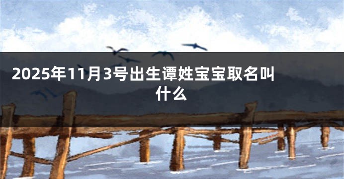 2025年11月3号出生谭姓宝宝取名叫什么