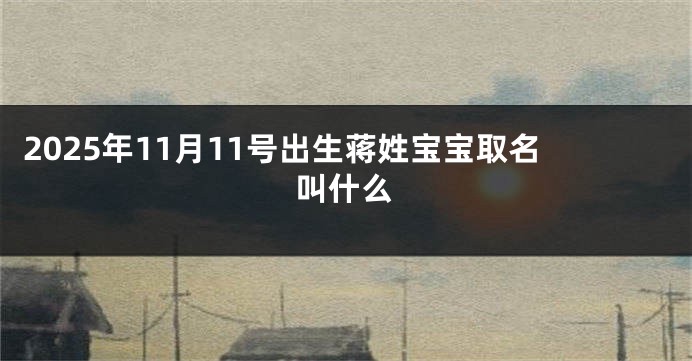2025年11月11号出生蒋姓宝宝取名叫什么