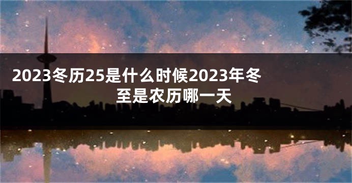 2023冬历25是什么时候2023年冬至是农历哪一天
