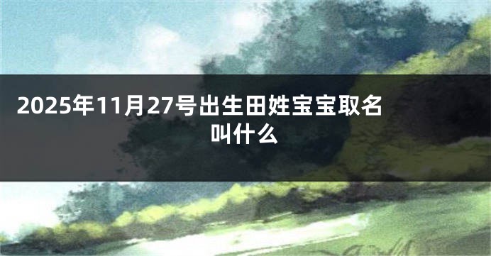 2025年11月27号出生田姓宝宝取名叫什么