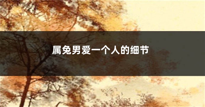 属兔男爱一个人的细节