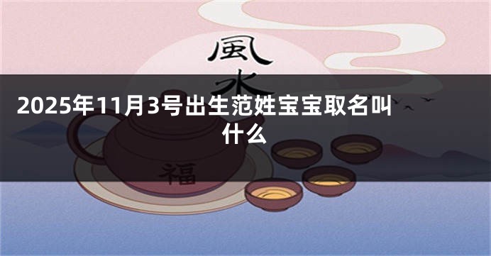 2025年11月3号出生范姓宝宝取名叫什么