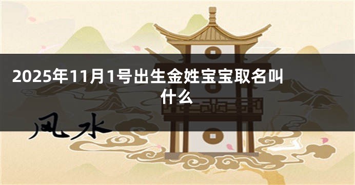 2025年11月1号出生金姓宝宝取名叫什么
