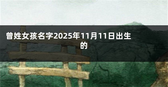 曾姓女孩名字2025年11月11日出生的