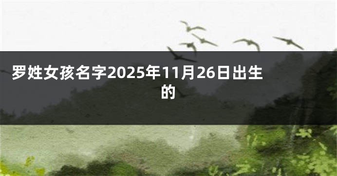 罗姓女孩名字2025年11月26日出生的