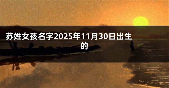 苏姓女孩名字2025年11月30日出生的
