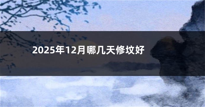 2025年12月哪几天修坟好