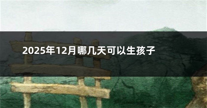 2025年12月哪几天可以生孩子