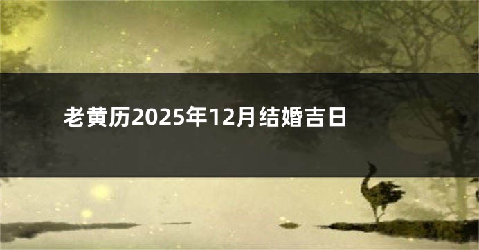 老黄历2025年12月结婚吉日